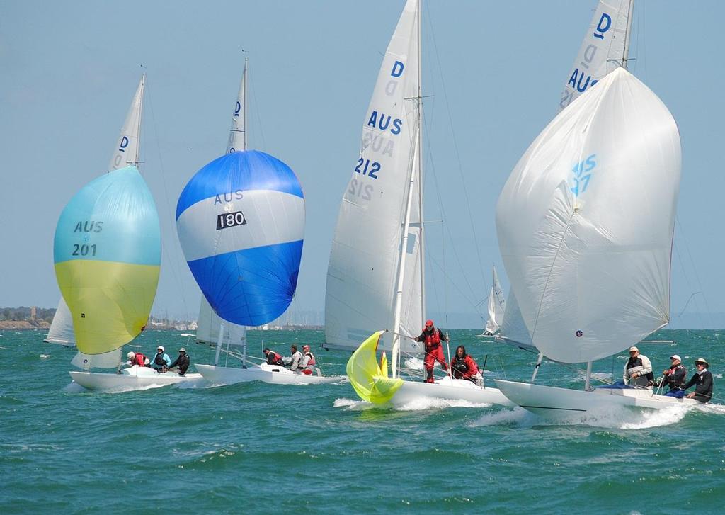 “Wizzardry” has to fight for position coming to the gate mark - Ted Albert Memorial Regatta 2015 - Prince Philip Cup.   © David Staley / RBYC